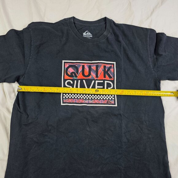 Quiksilver Mens Size XL Black Regular Fit Short Sleeve Shirt Cotton Crewneck - Picture 5 of 8